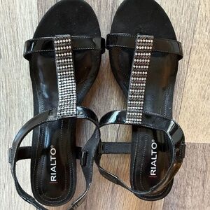 Rialto Black Bejeweled heels